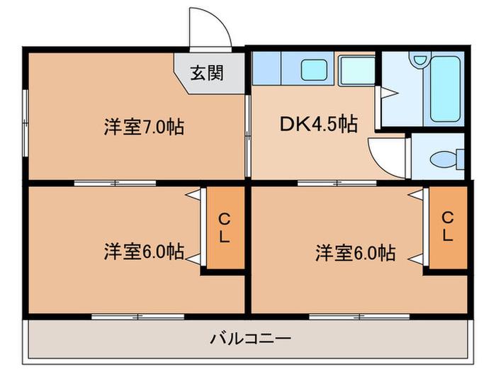 STハイツ(3DK/2階)の間取り写真