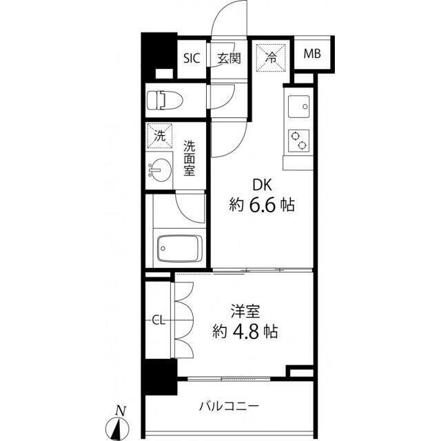 リリエンベルグ目白壱番館 部屋番号702(1DK/7階)の間取り写真