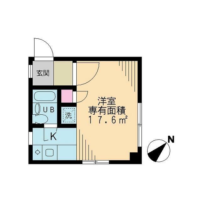 中目黒五番館(1K/1階)の間取り写真
