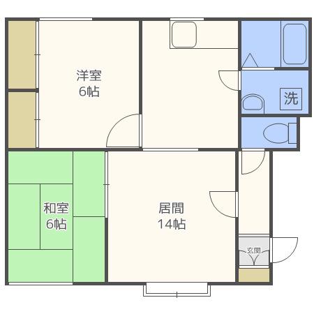 BIBUS北50条(2LDK/1階)の間取り写真