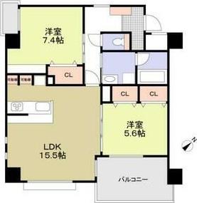 スエルテ鳥居松(2LDK/4階)の間取り写真