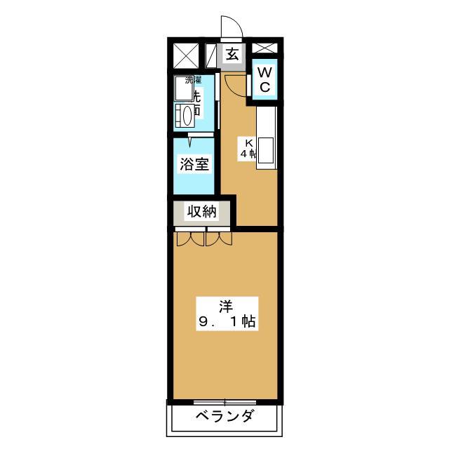 リヴァージュ A棟(1K/1階)の間取り写真
