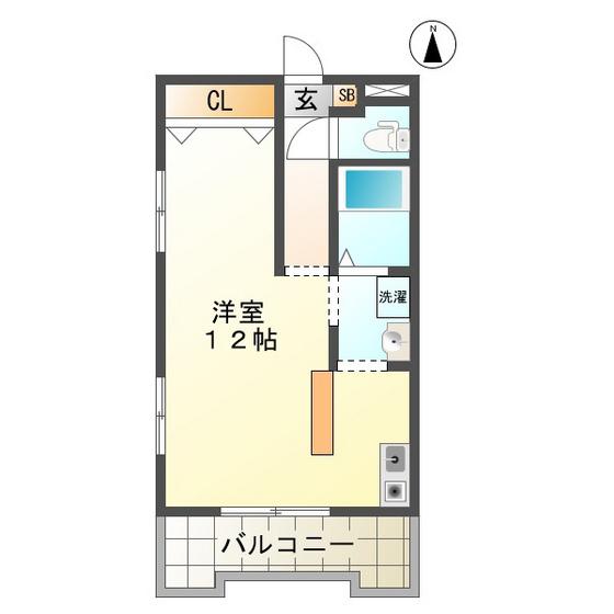 SHALOM SQUARE(ワンルーム/3階)の間取り写真