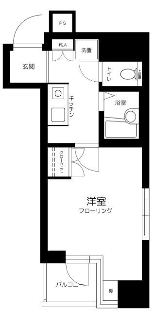 スカイコート池袋東口(1K/8階)の間取り写真