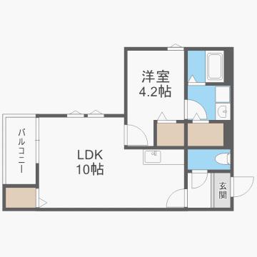 メゾンクレール井尻南壱番館(1LDK/2階)の間取り写真