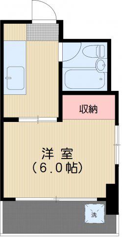 シャンピニヨン(1K/2階)の間取り写真