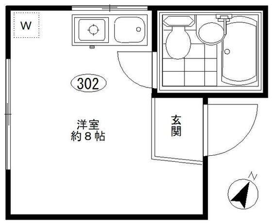 エルファイブ(ワンルーム/3階)の間取り写真