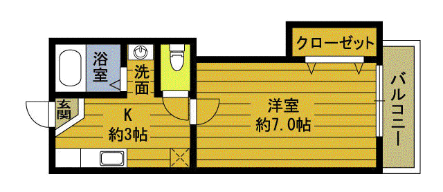 R30番館(1K/1階)の間取り写真