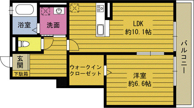 CASA・DOMANIIII(1LDK/1階)の間取り写真
