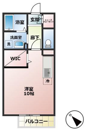 近鉄名古屋線 江戸橋駅 徒歩9分 2階建 築19年(ワンルーム/1階)の間取り写真