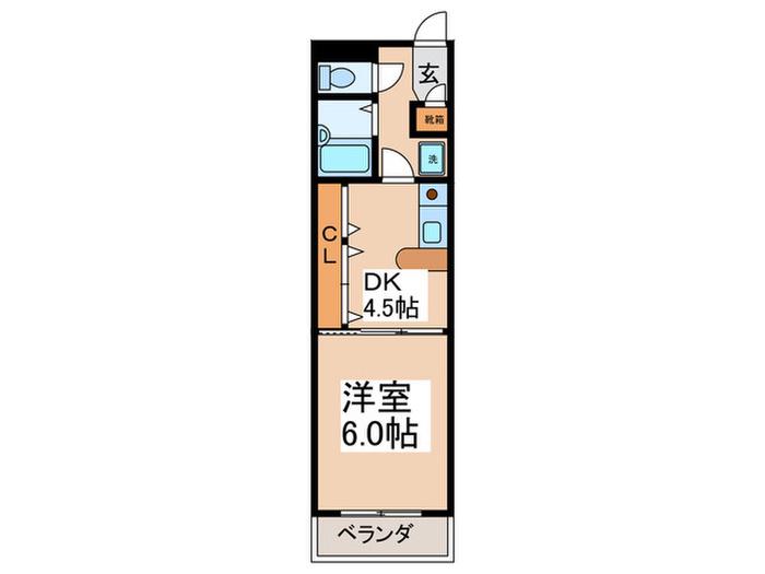 リヴロイヤル(1DK/3階)の間取り写真