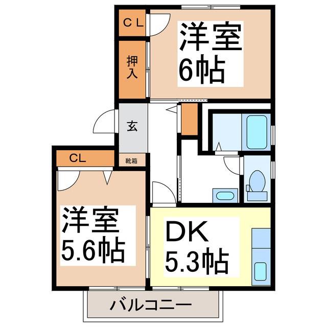 フォーレスヴィラ I(2K/2階)の間取り写真
