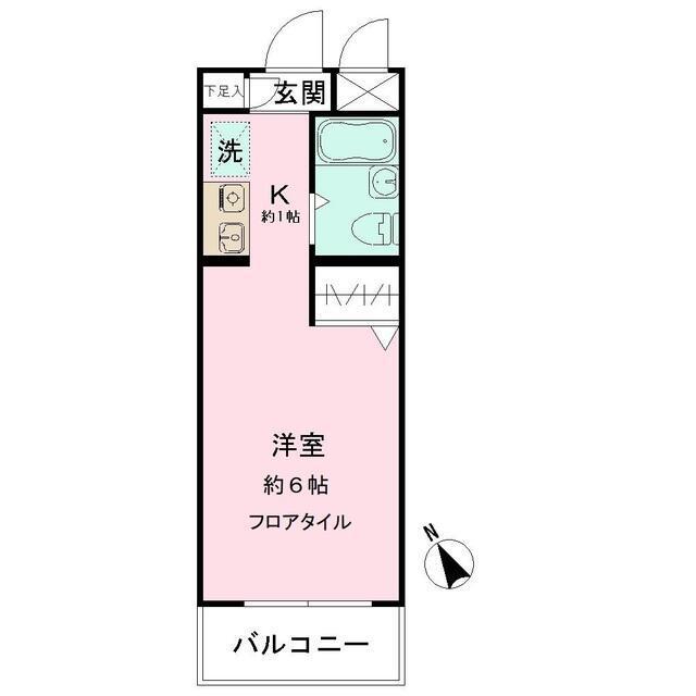ソアール豊島園(1K/2階)の間取り写真