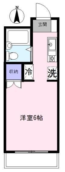 フラットフィールド洗足池(ワンルーム/2階)の間取り写真