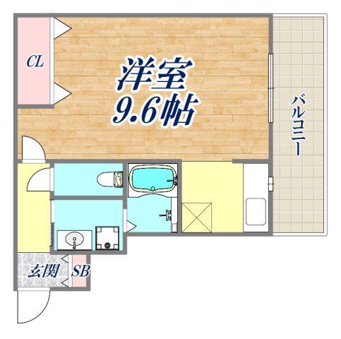 グランド上祇園(1K/2階)の間取り写真