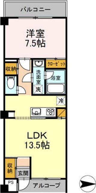 NEWORK(1LDK/3階)の間取り写真