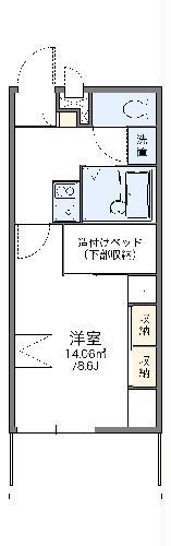 レオパレスコンフォール石橋A(1K/1階)の間取り写真