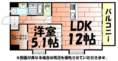 ギャラクシーヴィーラブライト(1LDK/10階)の間取り写真