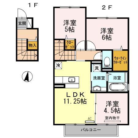 フレンダ神前(3LDK/2階)の間取り写真