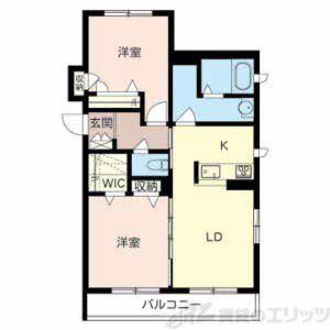 シャーメゾン南茨木(2LDK/2階)の間取り写真