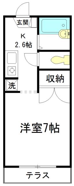 メゾンアイエム(1K/1階)の間取り写真
