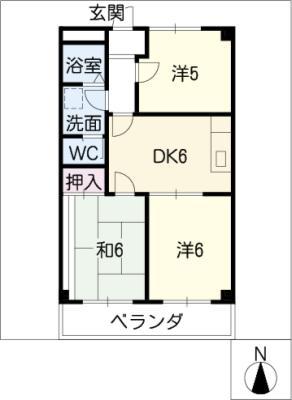 グリーンハイツ杉山(3DK/1階)の間取り写真