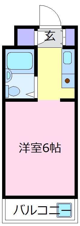 白鷺ハイツ(1K/1階)の間取り写真