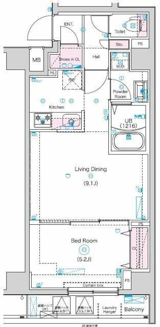 GENOVIA南千住VIII(1LDK/3階)の間取り写真
