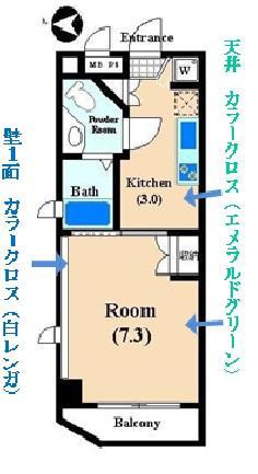 トバダナウ武蔵中原(1K/4階)の間取り写真