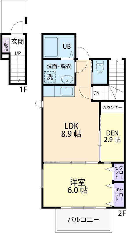 GRACIEUX泉町(1LDK/1階)の間取り写真