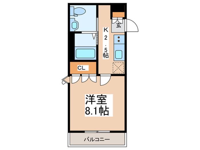 RUSSE桜上水(1K/1階)の間取り写真