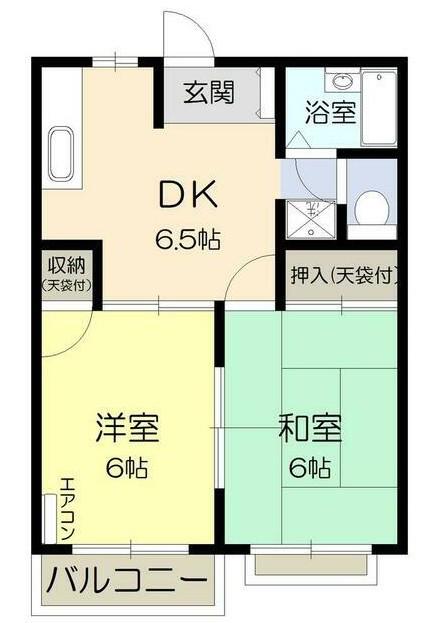 寿紅シティ(2DK/2階)の間取り写真