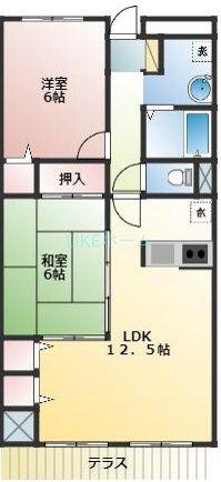 サンモールコート(2LDK/1階)の間取り写真