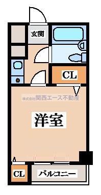 コーニッシュ長瀬(1K/2階)の間取り写真
