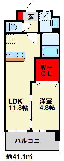 ビッグファミリー葛原II(1LDK/6階)の間取り写真