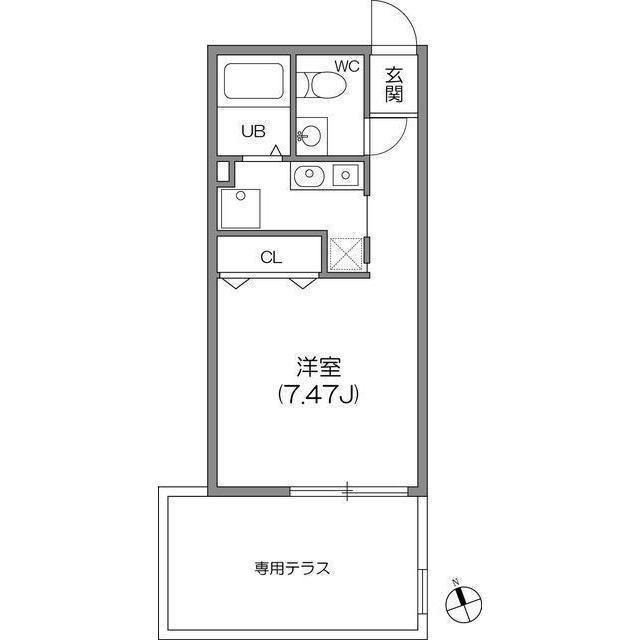 ZESTY神楽坂I(ワンルーム/1階)の間取り写真