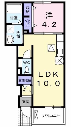 アルバータIII(1LDK/1階)の間取り写真