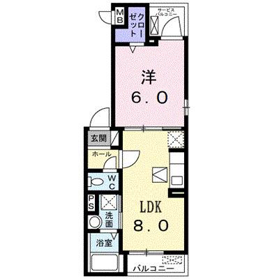 レジデンス マイ(1LDK/3階)の間取り写真