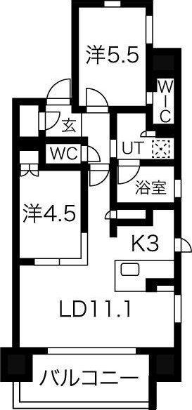 ローレルアイ名駅東(2LDK/10階)の間取り写真