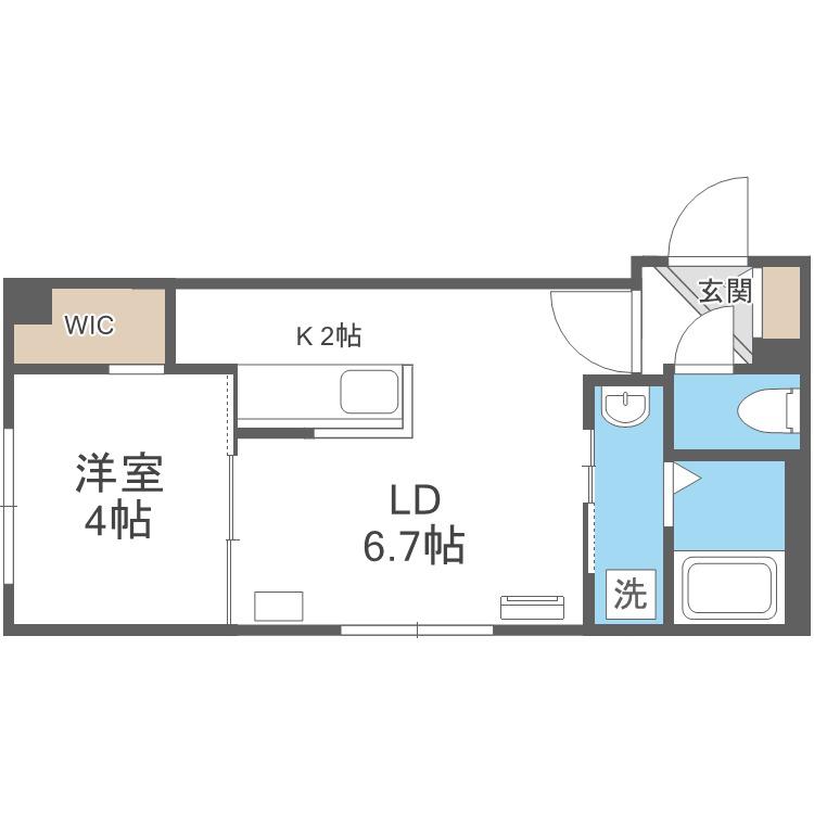 LICHTRARE平岸(1LDK/4階)の間取り写真