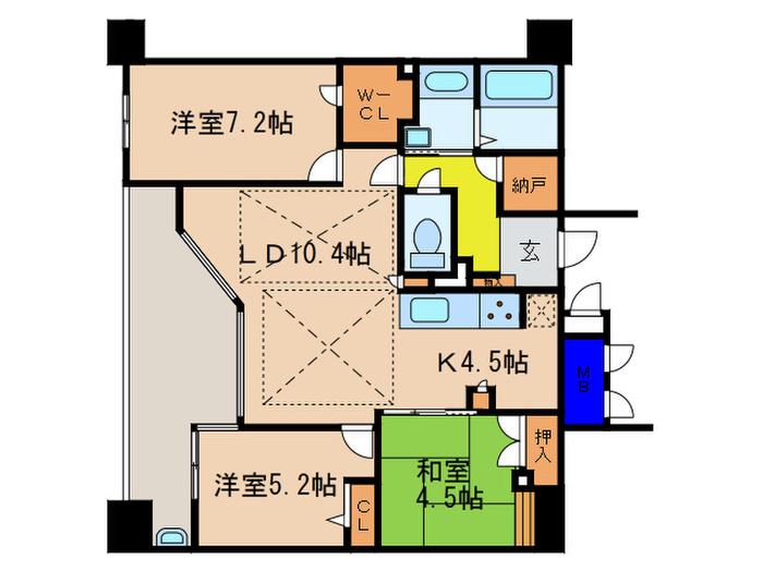 アメニティ南草津VIII(3LDK/3階)の間取り写真