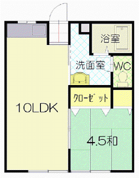 ハイツ相生(1LDK/1階)の間取り写真