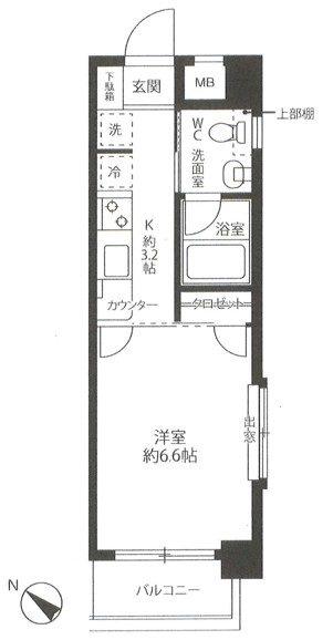 パストラーレ(1K/2階)の間取り写真