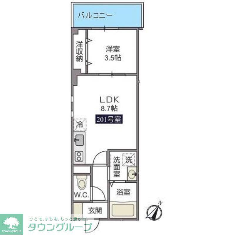 Tコンフォース(1LDK/2階)の間取り写真