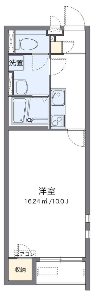 クレイノリアン K(1K/1階)の間取り写真