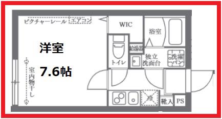 ココキューブ西日暮里(1K/4階)の間取り写真