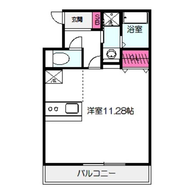 ヴィクトワールハナテン(ワンルーム/2階)の間取り写真