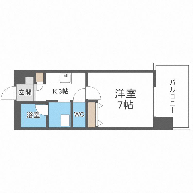 S-RESIDENCE円山表参道(1K/2階)の間取り写真