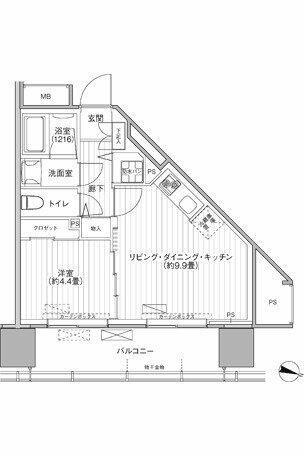 桜ヒルズ九段北(1LDK/7階)の間取り写真