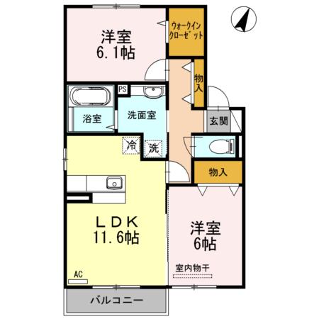 JODEN(2LDK/2階)の間取り写真
